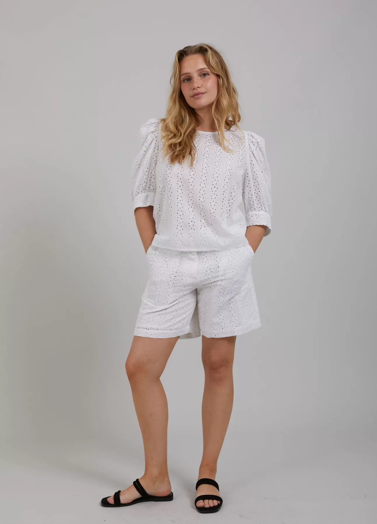 Kvinna Coster Copenhagen Shorts*Cc Heart Lena Shorts M. Broderi Anglaise